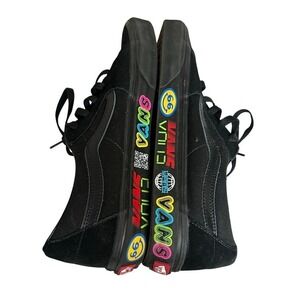 Vans Sk8-Low Black Multi Color Disruptive Logo Sneakers Mens 10 Skate Shoes